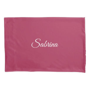 Monogram minimalistische kersroze roze kussensloop
