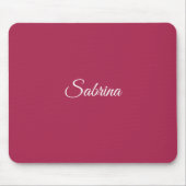 Monogram minimalistische kersroze roze muismat (Voorkant)