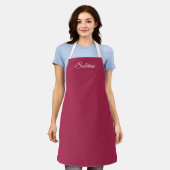 Monogram minimalistische kersroze roze schort (Gedragen)