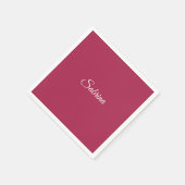 Monogram minimalistische kersroze roze servet (Hoek)