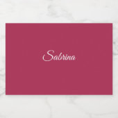 Monogram minimalistische kersroze roze sparkling wijnetiket (Enkel label)