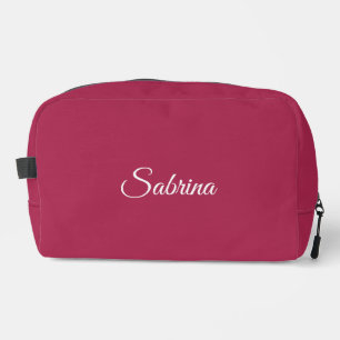 Monogram minimalistische kersroze roze toilettasje