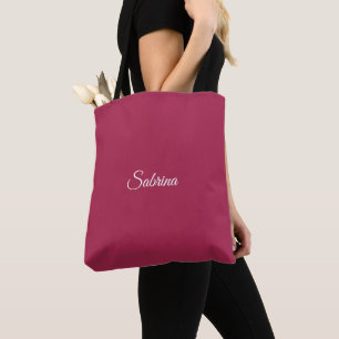 Monogram minimalistische kersroze roze tote bag