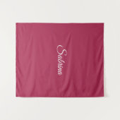 Monogram minimalistische kersroze roze wandkleed (Voorkant (horizontaal))