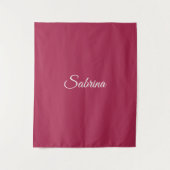 Monogram minimalistische kersroze roze wandkleed (Voorkant)