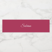 Monogram minimalistische kersroze roze waterfles etiket (Enkel label)