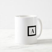 Monogram Minimalistische letter A zwart-wit Koffiemok (Voorkant rechts)