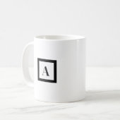 Monogram Minimalistische letter A zwart-wit Koffiemok (Voorkant links)