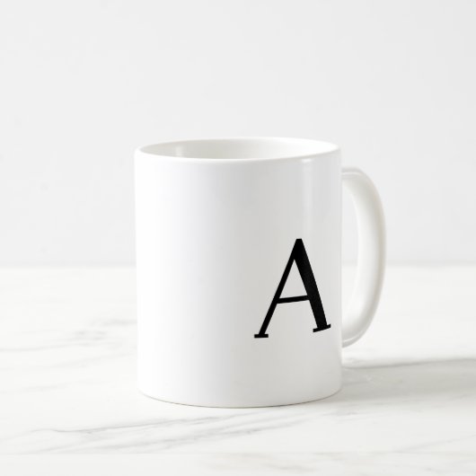 Monogram Minimalistische letter A zwart-wit Koffiemok (Voorkant rechts)