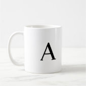 Monogram Minimalistische letter A zwart-wit Koffiemok (Links)