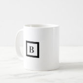 Monogram minimalistische letter B zwart-wit Koffiemok (Voorkant links)