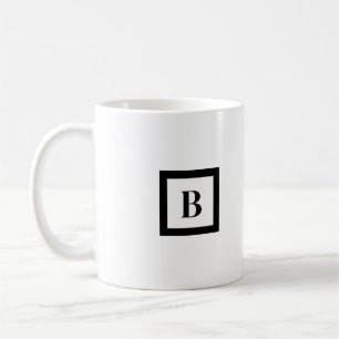 Monogram minimalistische letter B zwart-wit Koffiemok
