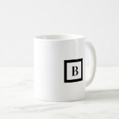 Monogram minimalistische letter B zwart-wit Koffiemok (Voorkant rechts)