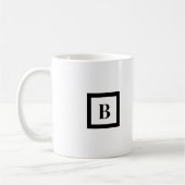 Monogram minimalistische letter B zwart-wit Koffiemok (Links)