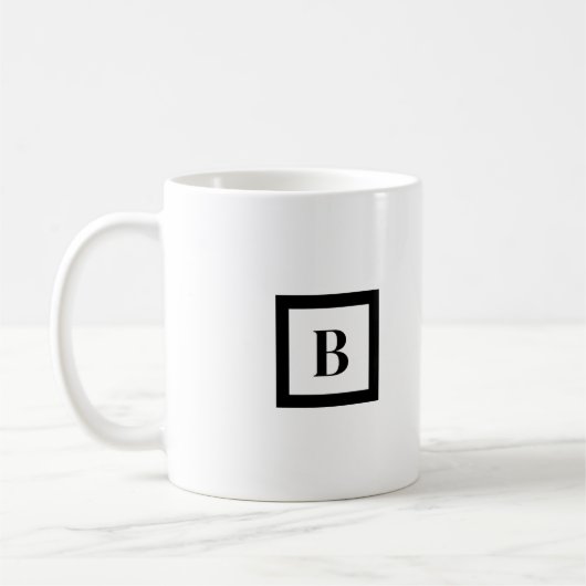 Monogram minimalistische letter B zwart-wit Koffiemok (Links)