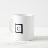 Monogram minimalistische letter C zwart-wit Koffiemok (Voorkant links)