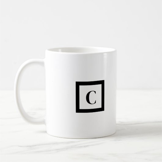 Monogram minimalistische letter C zwart-wit Koffiemok (Links)