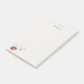 Monogram minimalistische lieveheersbeestje botanis post-it® notes (Schuin)