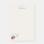 Monogram minimalistische lieveheersbeestje botanis post-it® notes (Voorkant)