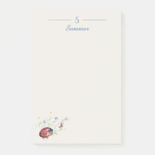 Monogram minimalistische lieveheersbeestje botanis post-it® notes