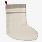 Monogram minimalistische moderne aangepaste naam n grote kerstsok (Voorkant)