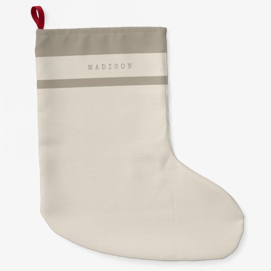 Monogram minimalistische moderne aangepaste naam n grote kerstsok (Voorkant)