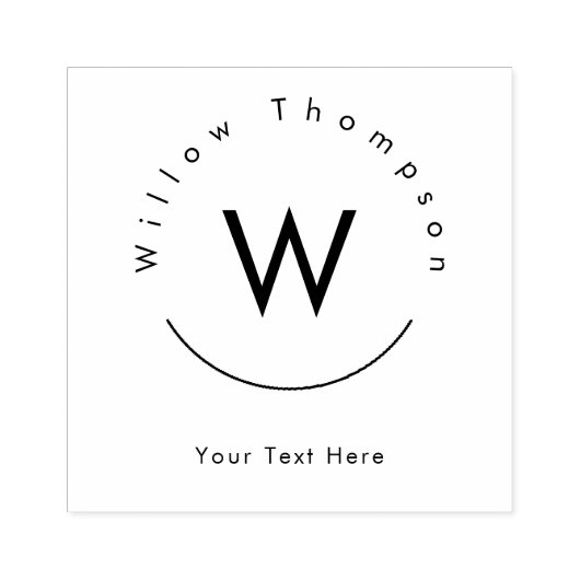 Monogram minimalistische moderne Logo Rubberstempel (Afrduk)