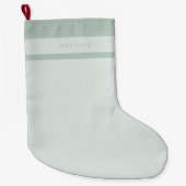 Monogram Minimalistische Moderne Pastel Groene Naa Grote Kerstsok (Voorkant)