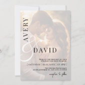 Monogram Minimalistische Moderne Trouwfoto Kaart (Voorkant)