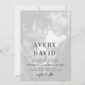 Monogram Minimalistische Moderne Trouwfoto Kaart (Voorkant)