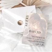 Monogram Minimalistische Moderne Trouwfoto Kaart