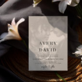 Monogram Minimalistische Moderne Trouwfoto Kaart