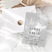 Monogram Minimalistische Moderne Trouwfoto Kaart