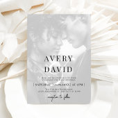 Monogram Minimalistische Moderne Trouwfoto Kaart