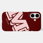  Monogram Minimalistische Moerbeirode Roze Roze  Case-Mate iPhone Case (Achterkant (horizontaal))