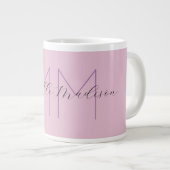 Monogram minimalistische naam Initiaal handschrift Grote Koffiekop (Voorkant rechts)