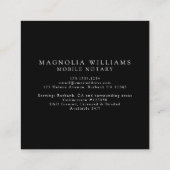 Monogram minimalistische openbare notaris vierkante visitekaartje (Achterkant)