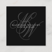 Monogram minimalistische openbare notaris vierkante visitekaartje (Voorkant)