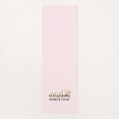 Monogram Minimalistische Pastel Roze Goud Zwart St Yogamat (Voorkant)