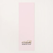 Monogram Minimalistische Pastel Roze Goud Zwart St Yogamat (Achterkant)