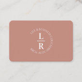 Monogram, minimalistische roestbruine zaken visitekaartje (Voorkant)