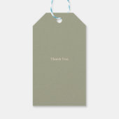 Monogram Minimalistische Saliegroen & Roze Trouwda Cadeaulabel (Achterkant)