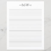 Monogram Minimalistische scriptnaam briefpapier (Voorkant)