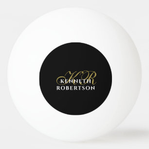 Monogram Minimalistische stijlvolle zwarte gouden Pingpongbal