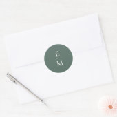Monogram Minimalistische Trouwsticker Ronde Sticker (Envelop)