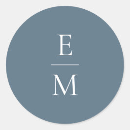 Monogram Minimalistische Trouwsticker Ronde Sticker