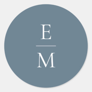 Monogram Minimalistische Trouwsticker Ronde Sticker