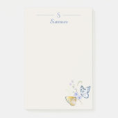 Monogram minimalistische vlinder botanische huisje post-it® notes (Voorkant)
