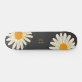 Monogram Minimalistische Watercolol Kamille Persoonlijk Skateboard (Horizontaal)