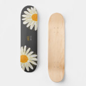 Monogram Minimalistische Watercolol Kamille Persoonlijk Skateboard (Voorkant)